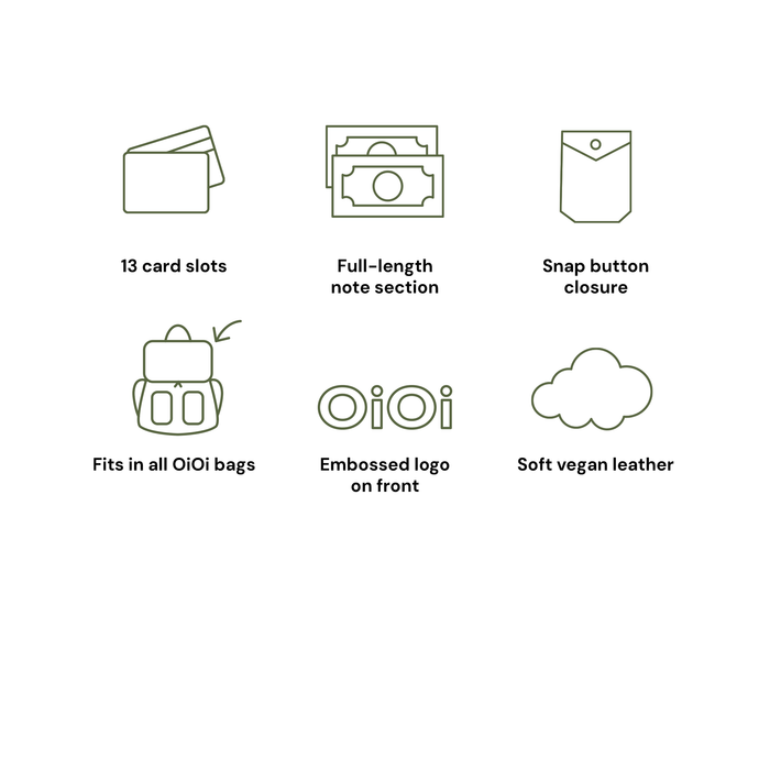 Trifold Wallet - Black Vegan Leather