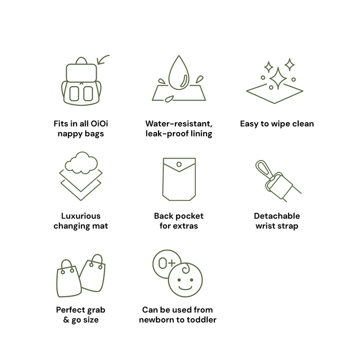 Nappy Changing Pouch - Metallic Silver Vegan Leather