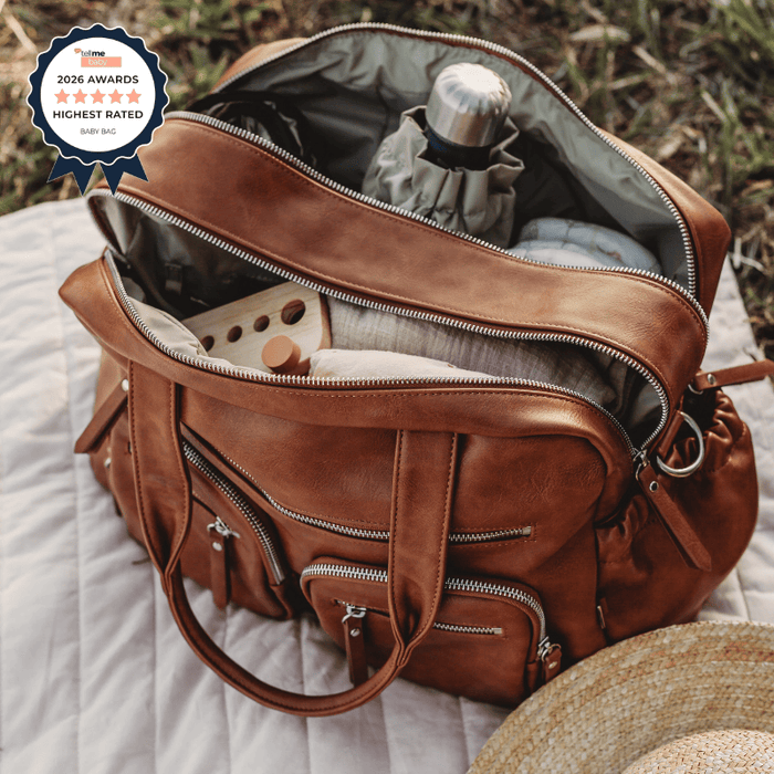 Carry All Nappy Bag - Tan Vegan Leather