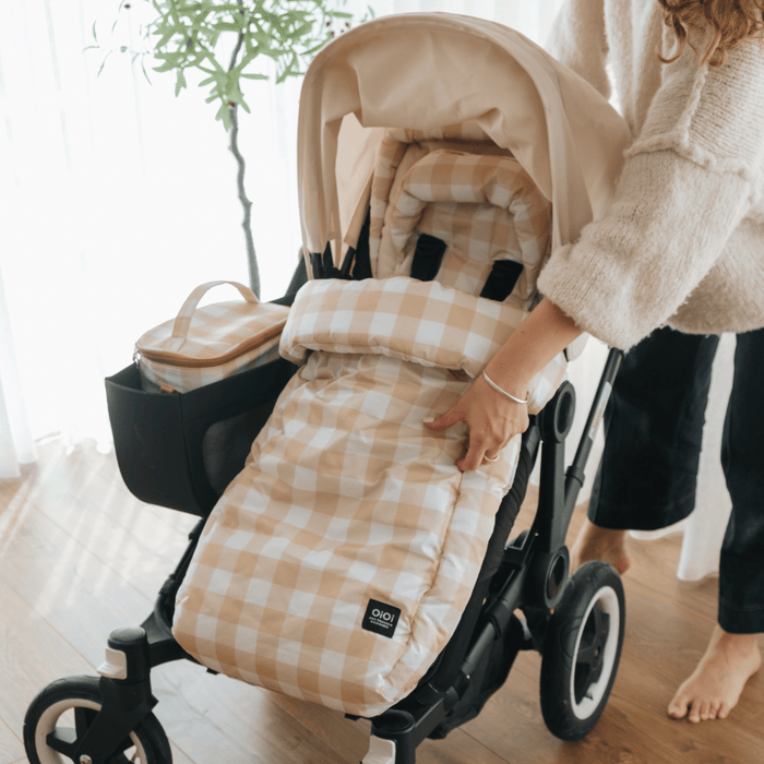 4-in-1 Convertible Footmuff – Beige Gingham
