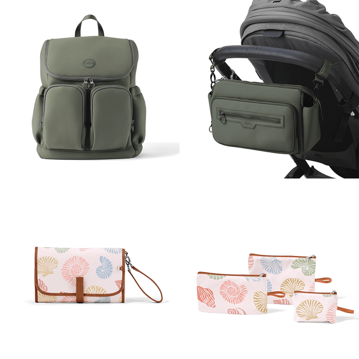First Time Parent Nappy Bag Bundle - Sage & Seashells