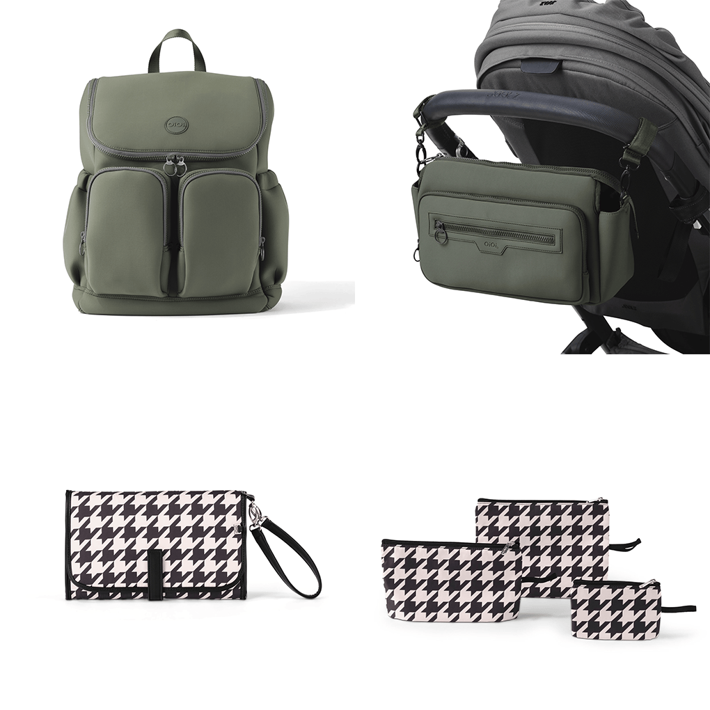 First Time Parent Nappy Bag Bundle - Sage & Houndstooth — OiOi