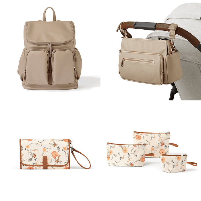 First Time Parent Nappy Bag Bundle - Oat & Wildflower