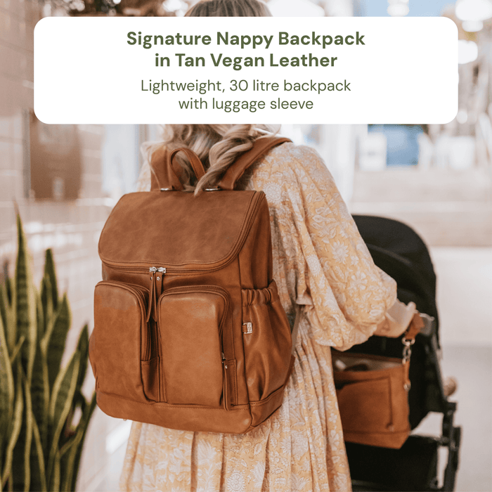First Time Parent Nappy Bag Bundle - Tan & Beige Gingham