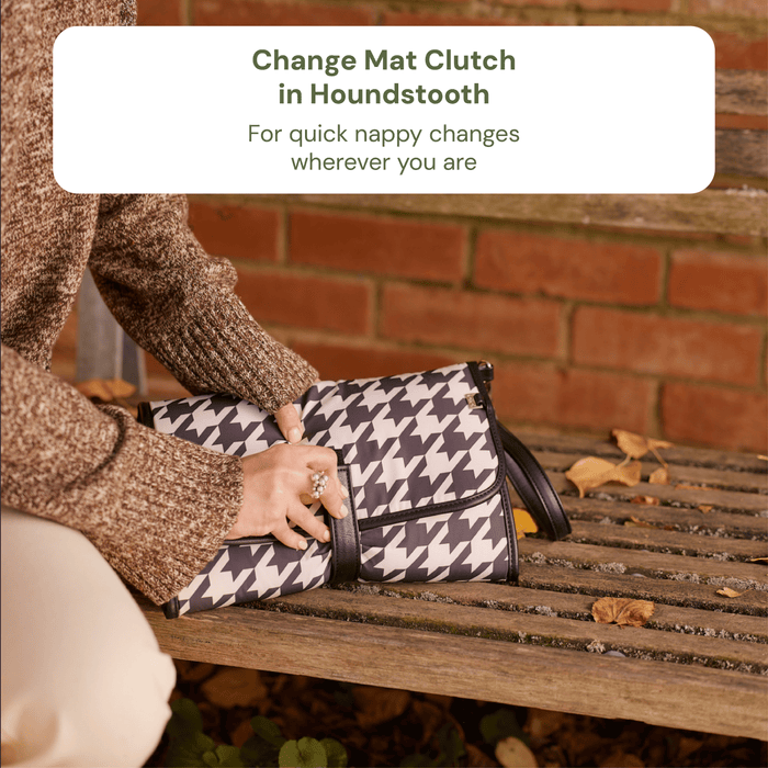 First Time Parent Nappy Bag Bundle - Sage & Houndstooth
