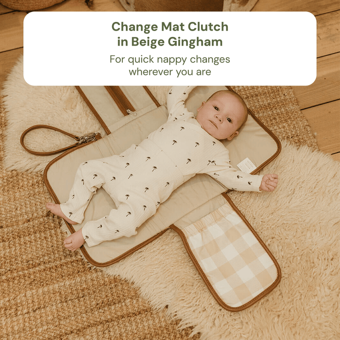 First Time Parent Nappy Bag Bundle - Oat & Beige Gingham