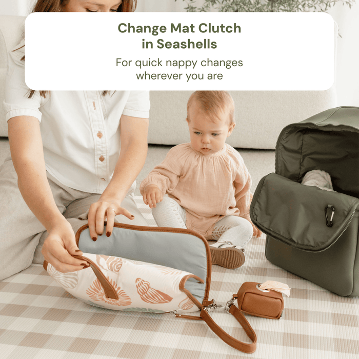 First Time Parent Nappy Bag Bundle - Sage & Seashells