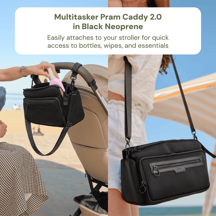 First Time Parent Nappy Bag Bundle - Black Neoprene & Hourglass