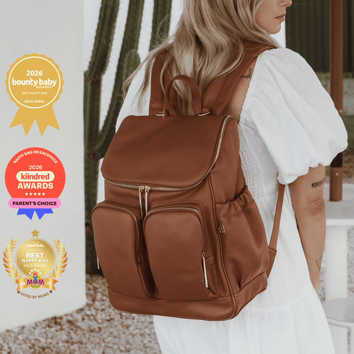 Signature Nappy Backpack - Terracotta Genuine Leather