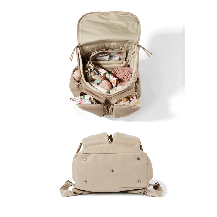 Signature Nappy Backpack - Oat Vegan Leather