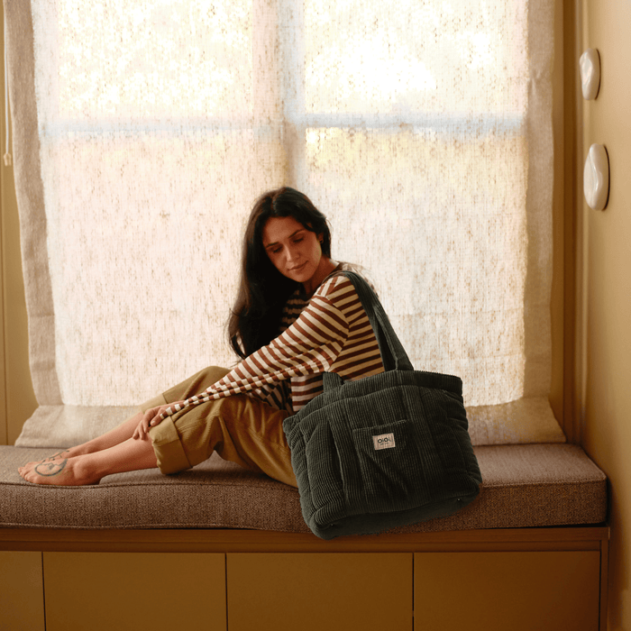 Everyday Tote - Moss Green Corduroy (PRE-ORDER FOR AUGUST DELIVERY)
