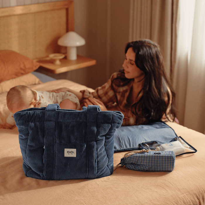 Everyday Tote - Ocean Blue Corduroy (PRE-ORDER FOR AUGUST DELIVERY)