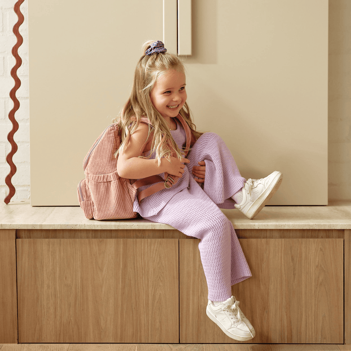 Signature Kids Backpack - Rose Pink Corduroy (PRE-ORDER FOR AUGUST DELIVERY)