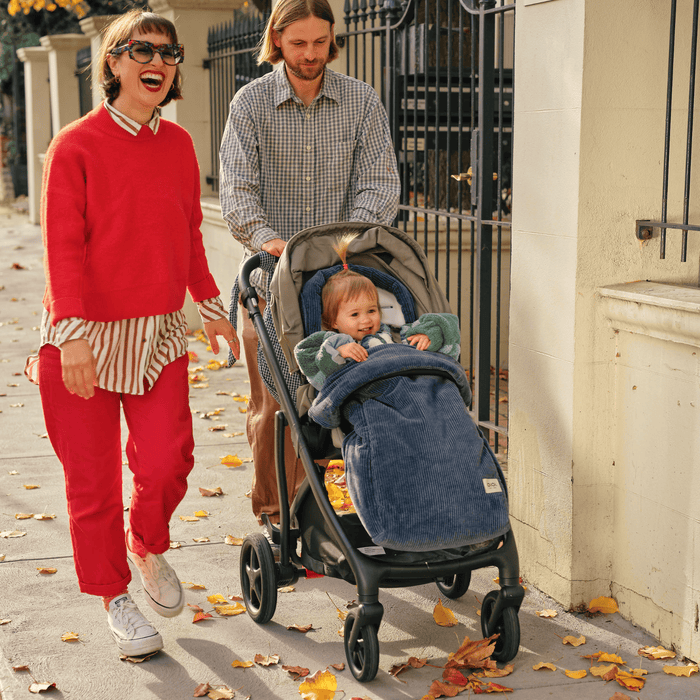 4-in-1 Convertible Footmuff - Ocean Blue Corduroy (PRE-ORDER FOR AUGUST DELIVERY)