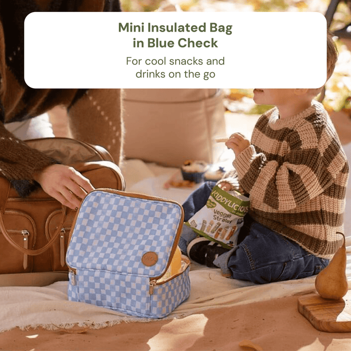 Baby & Toddler Nappy Bag Bundle – Weatherproof, Blue Check & Green Squiggle