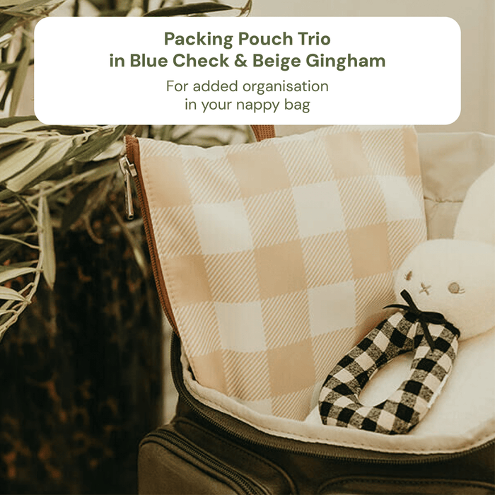 Baby & Toddler Nappy Bag Bundle – Weatherproof, Mediterranean & Gingham (PRE-ORDER FOR MAY DELIVERY)