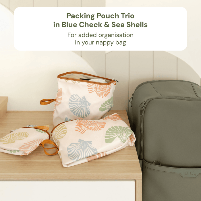 Baby & Toddler Nappy Bag Bundle – Chestnut, Seashells & Mediterranean