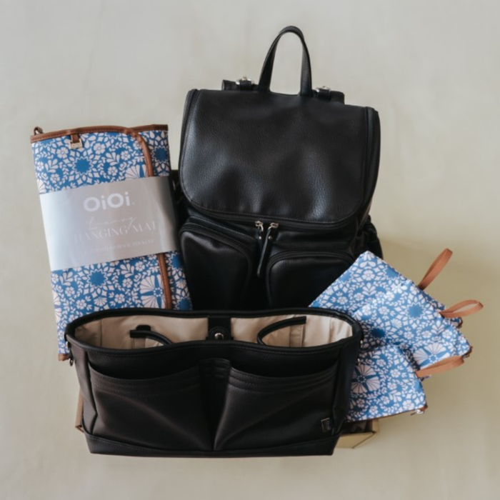 First Time Parent Nappy Bag Bundle - Black Dimple & Moroccan