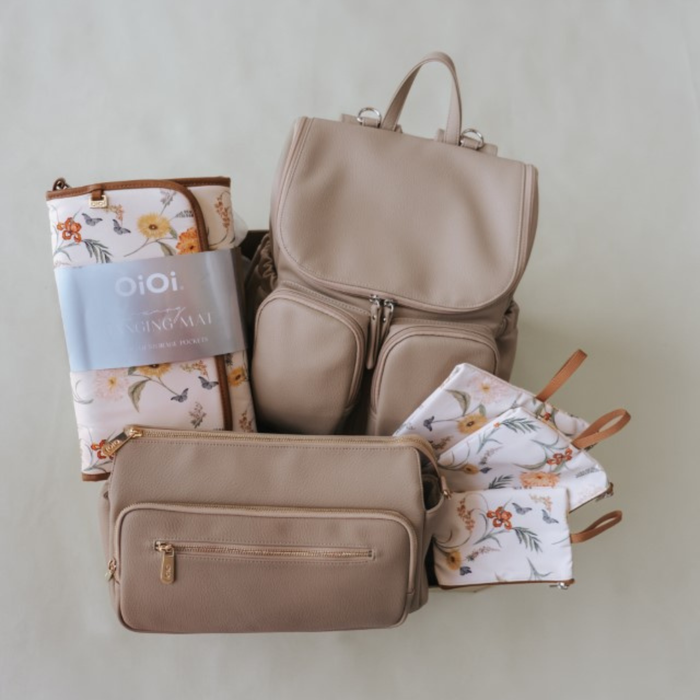 First Time Parent Nappy Bag Bundle - Oat & Wildflower