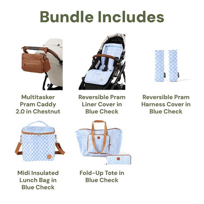 Pram Makeover Bundle - Chestnut & Blue Check