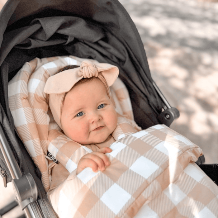 4-in-1 Convertible Footmuff – Beige Gingham