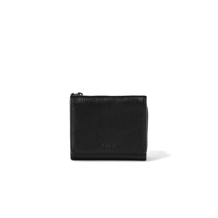 Trifold Wallet - Jet Black Genuine Leather