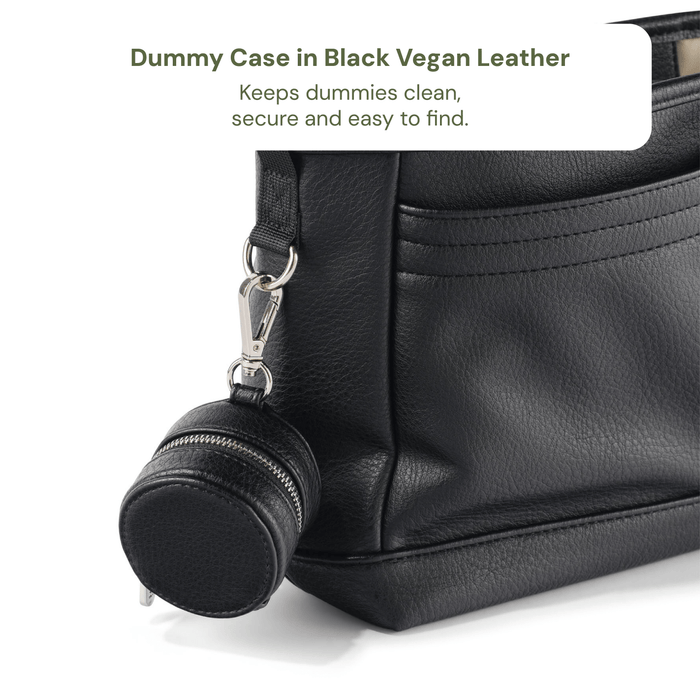 Nappy Bag Organisation Kit – Houndstooth & Black Vegan Leather