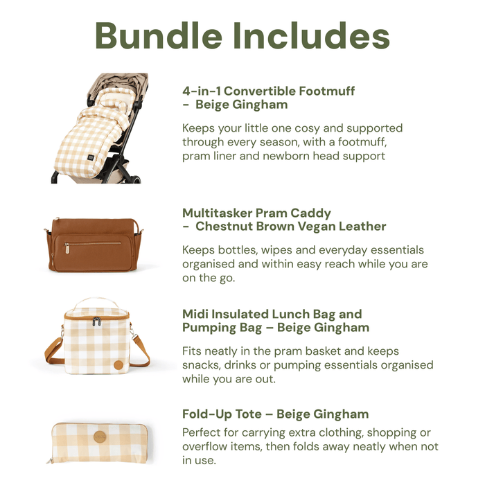 Pram Makeover Bundle - Chestnut & Gingham