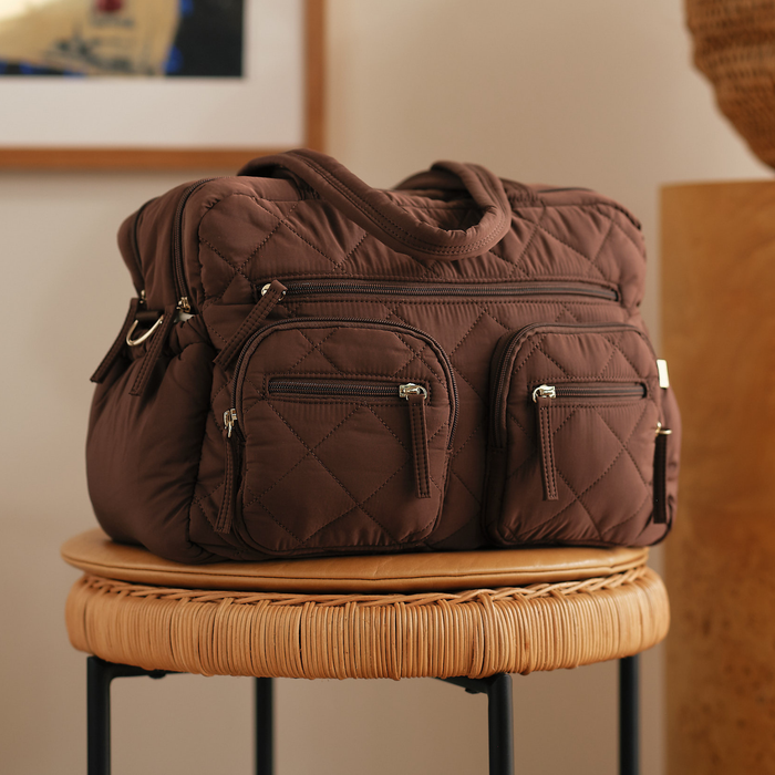 Carry All Nappy Bag - Puffy Chocolate Quilt