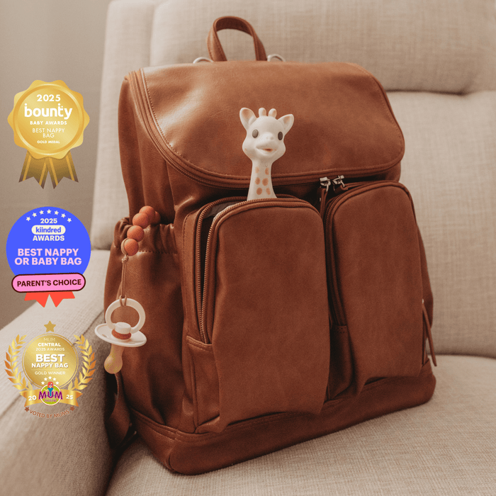 Signature Nappy Backpack - Tan Vegan Leather