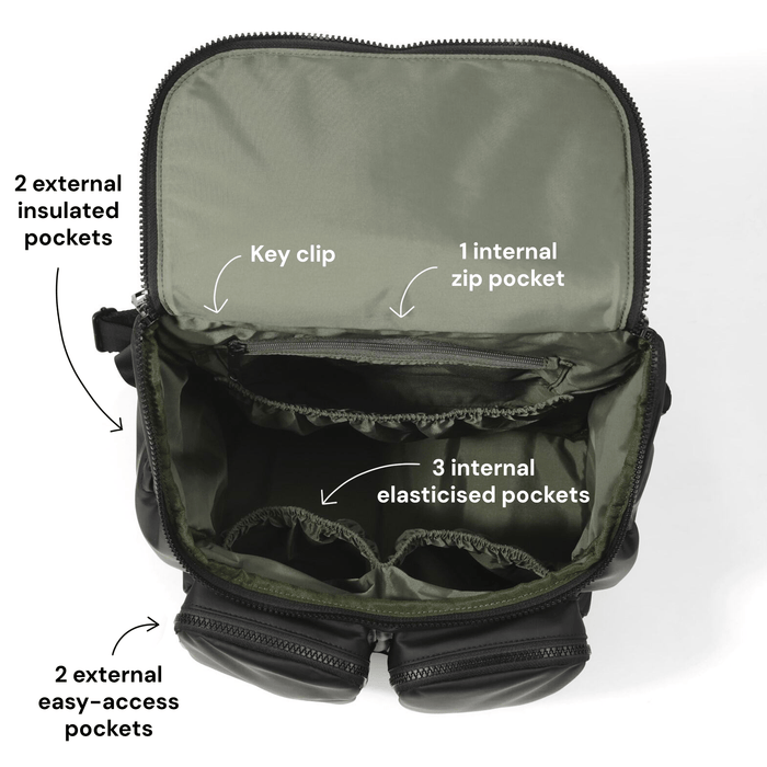 Signature Nappy Backpack - Black Weatherproof
