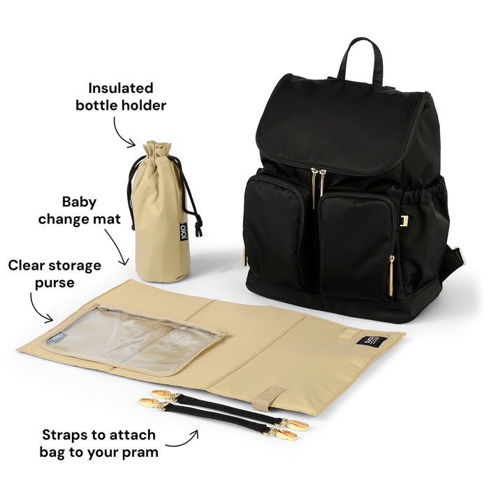 Signature Nappy Backpack - Black Nylon