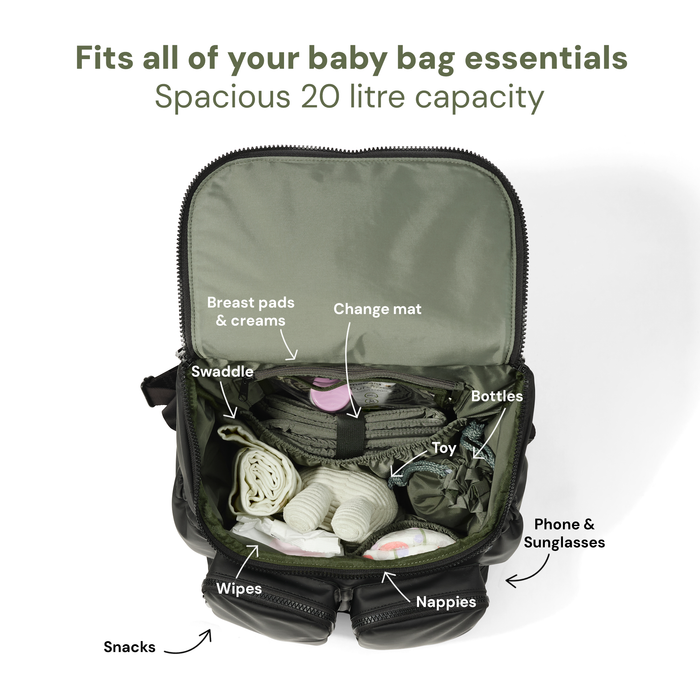 Signature Nappy Backpack - Black Weatherproof