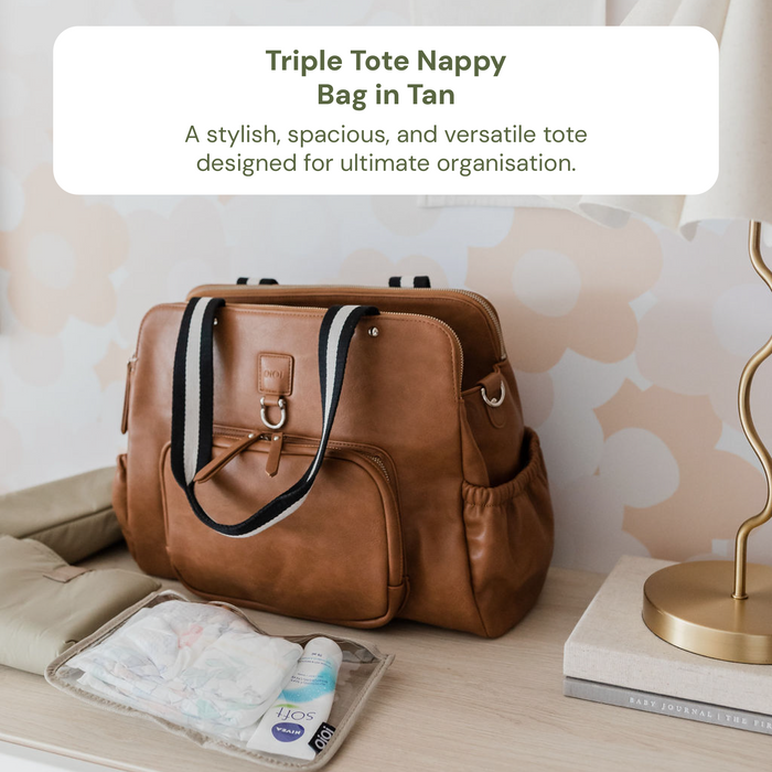 Triple Tote Baby Bundle – Tan & Sunburst