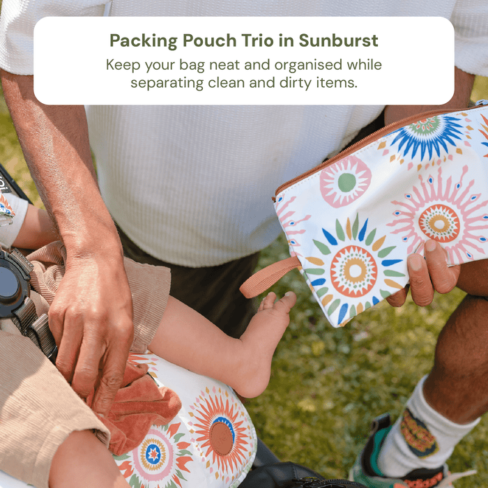 Triple Tote Baby Bundle – Tan & Sunburst