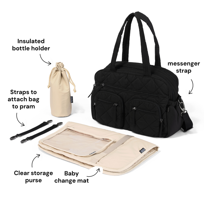 Carry All Changing Bag - Black Diamond Quilt
