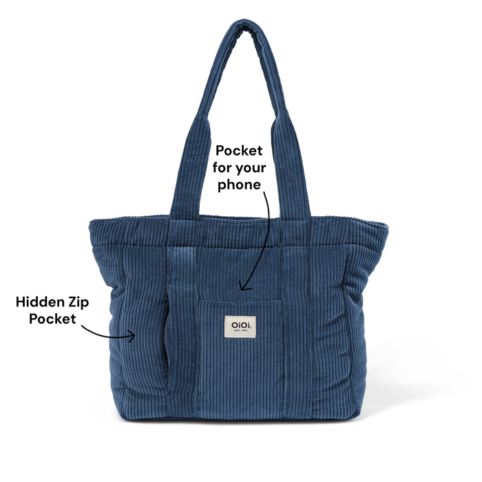 Everyday Tote - Ocean Blue Corduroy (PRE-ORDER FOR AUGUST DELIVERY)