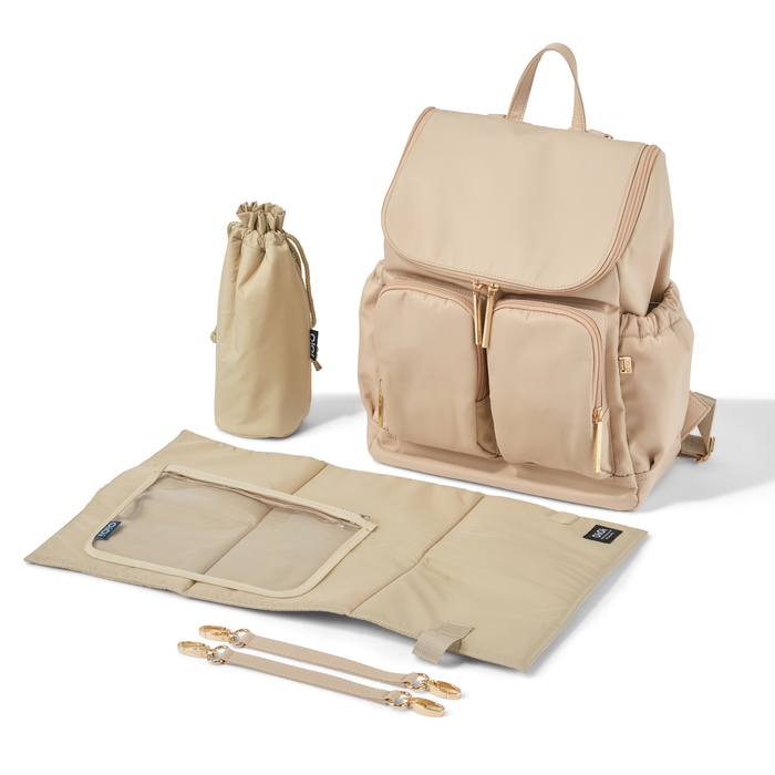 Signature Nappy Backpack - Beige Nylon (PRE-ORDER FOR FEBRUARY DELIVERY)