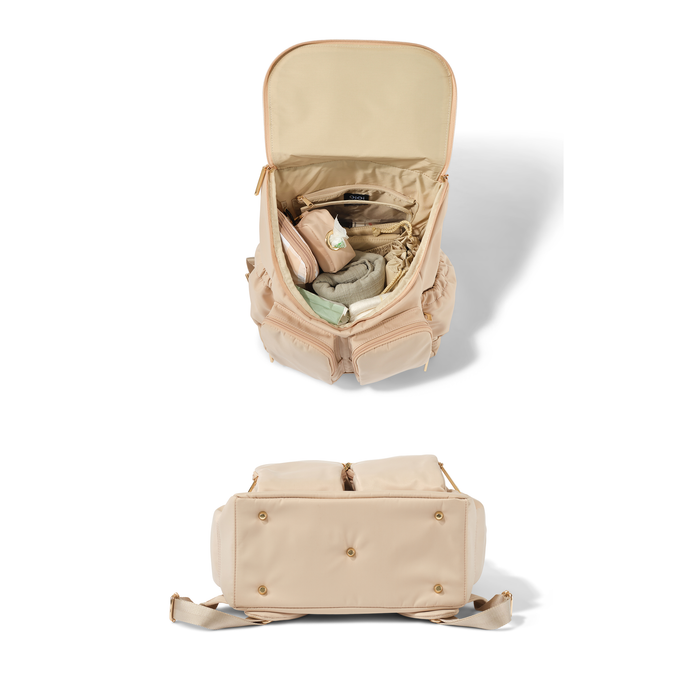 Signature Nappy Backpack - Beige Nylon (PRE-ORDER FOR FEBRUARY DELIVERY)