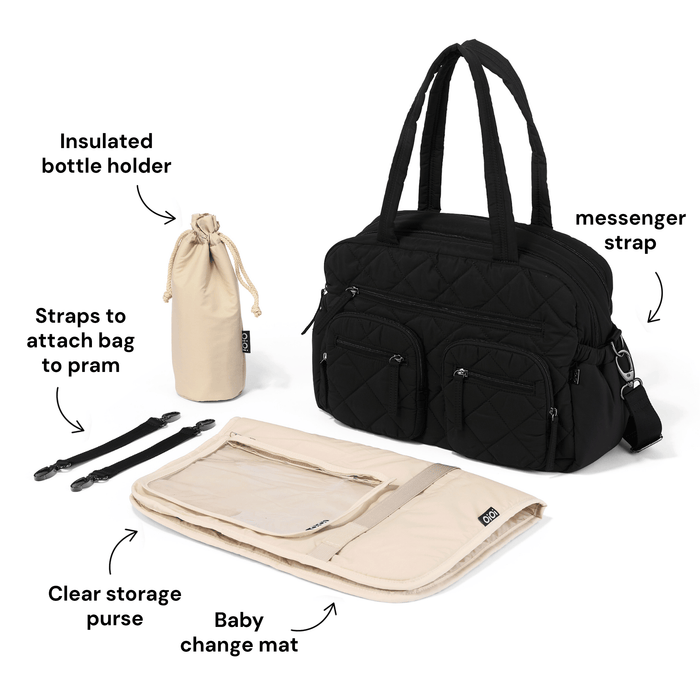 Carry All Changing Bag - Black Diamond Quilt