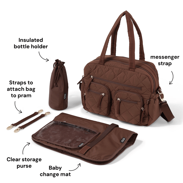 Carry All Changing Bag - Puffy Chocolate Quilt