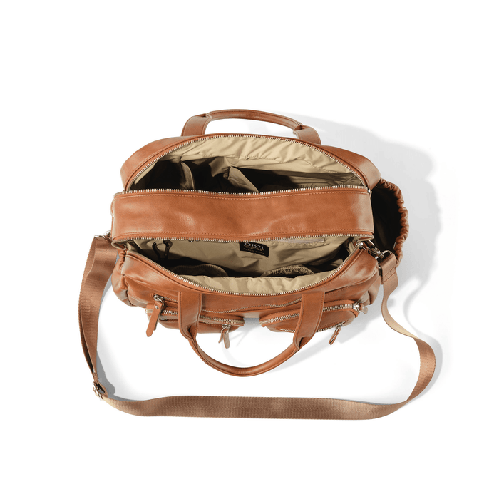 Carry All Nappy Bag - Tan Vegan Leather