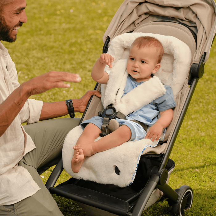 Reversible Pram Liner - Coastline/Faux Fur