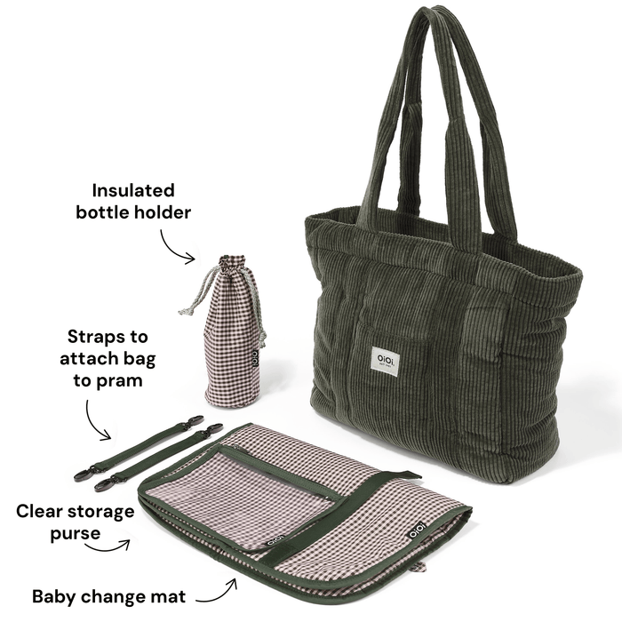 Everyday Tote - Moss Green Corduroy (PRE-ORDER FOR AUGUST DELIVERY)