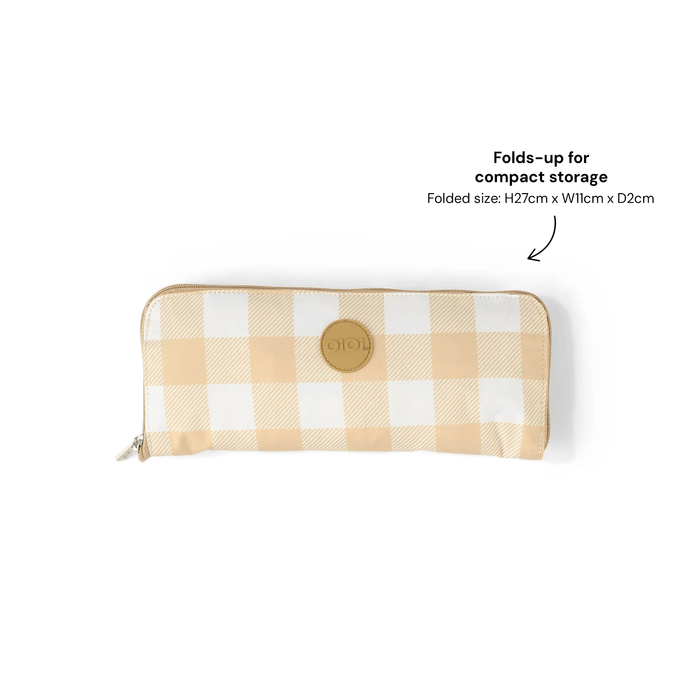Fold-Up Tote - Beige Gingham