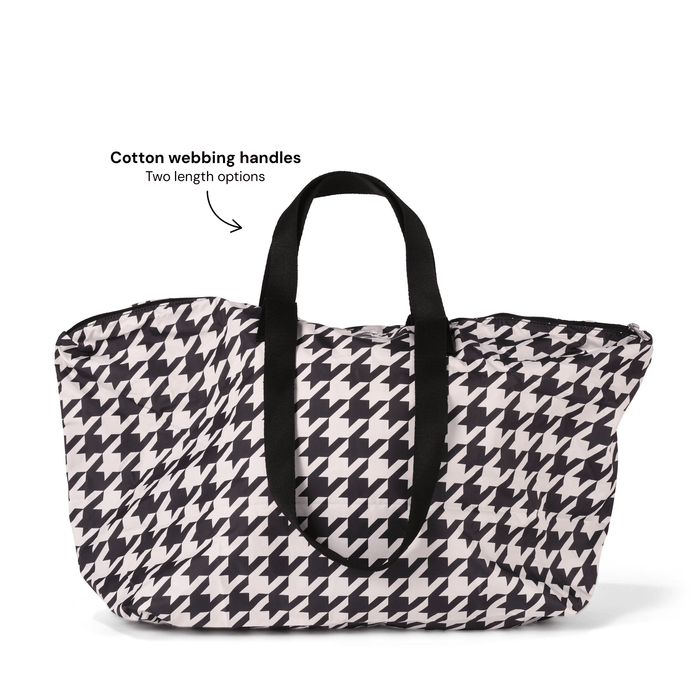 Fold-Up Tote - Houndstooth