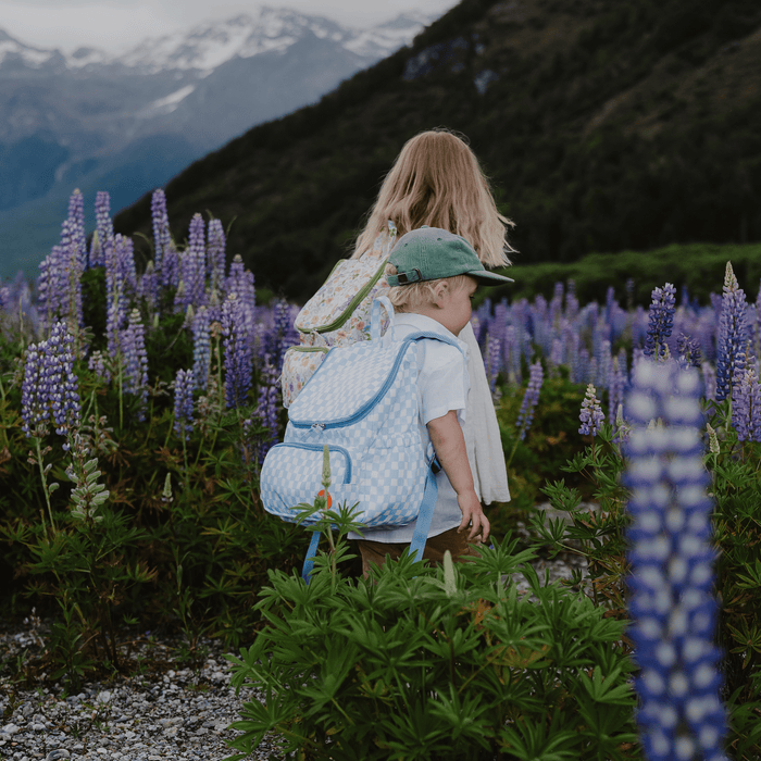 Signature Kids Backpack - Blue Check