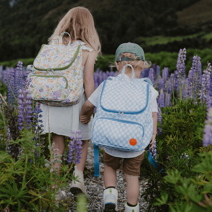 Signature Kids Backpack - Blue Check