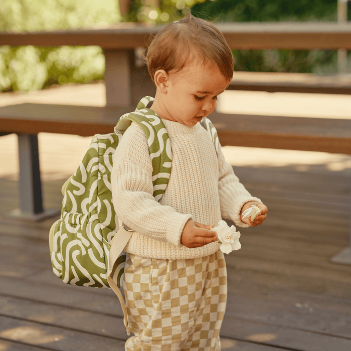 Signature Kids Backpack - Green Squiggle
