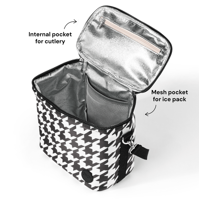 Midi Insulated Lunch Bag/Pumping Bag - Houndstooth